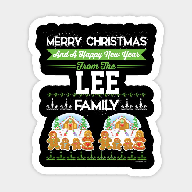 Merry Christmas And Happy New Year The Lee Famil Sticker by CoolApparelShop